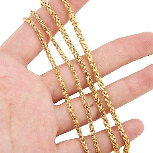 C1282 Wheat/Dragon's bone chain-Vacuum Plating Waterproof Stainless steel chain