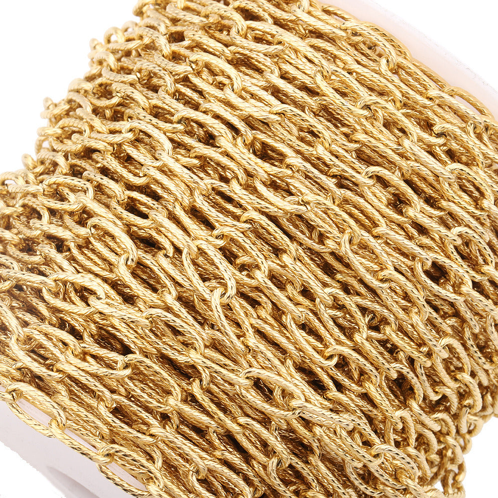 C1303 Oval thread chain-Vacuum Plating Waterproof Stainless steel chain