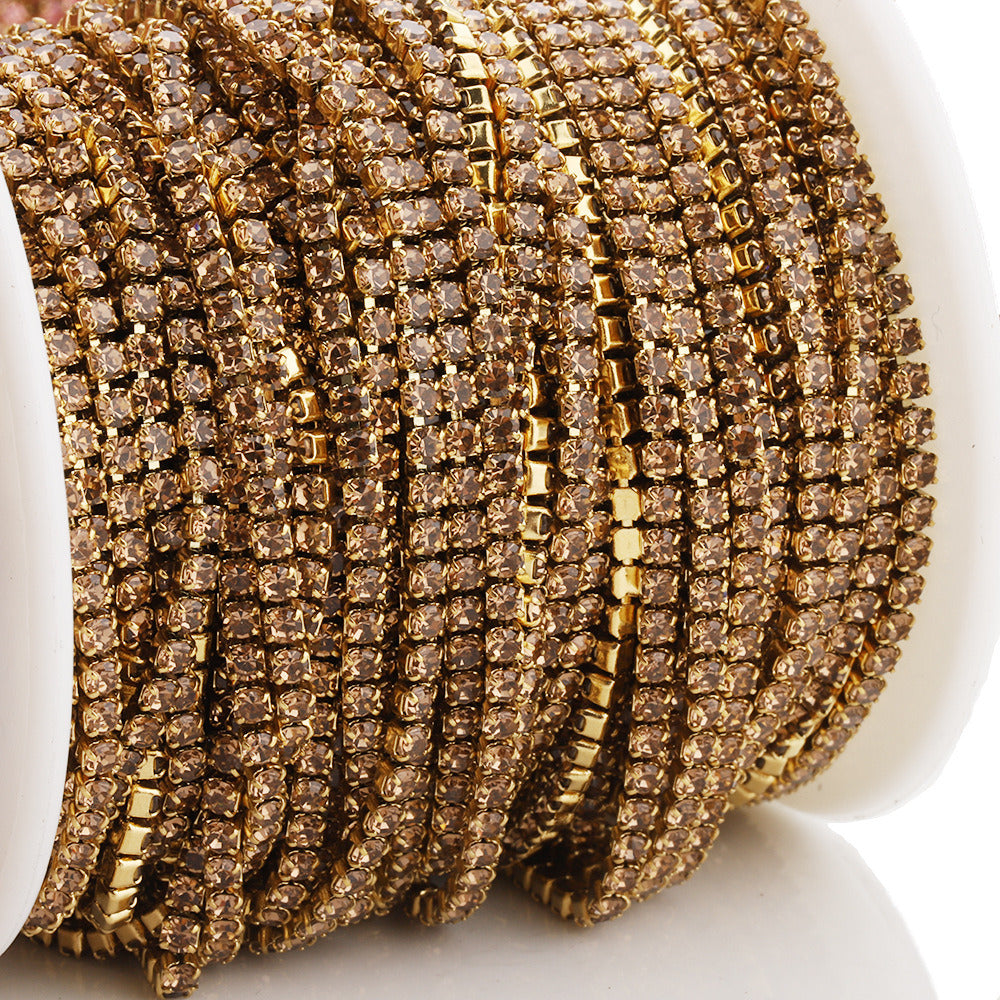 C1444 2mm Colorful Cup Rhinestone Chain/Clawchain
