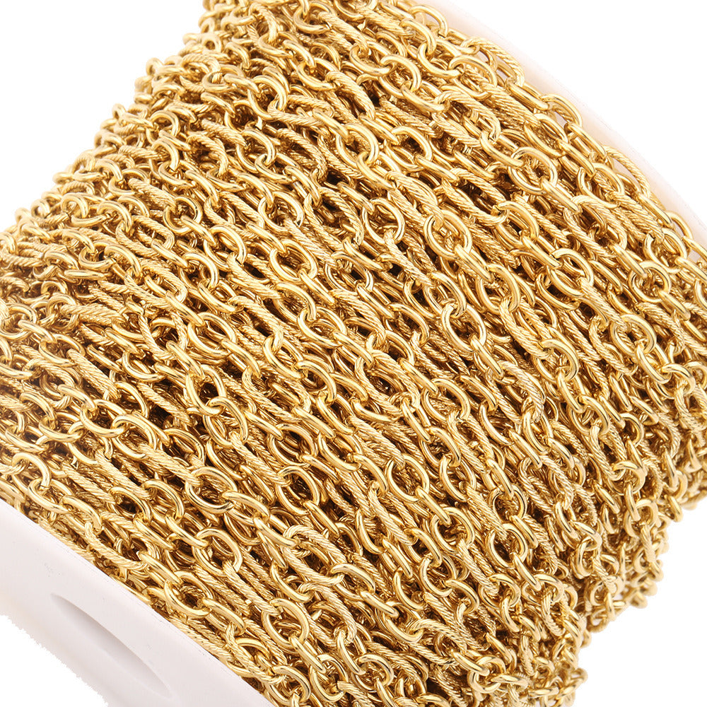 C1304 3:1 Oval thread chain-Vacuum Plating Waterproof Stainless steel chain