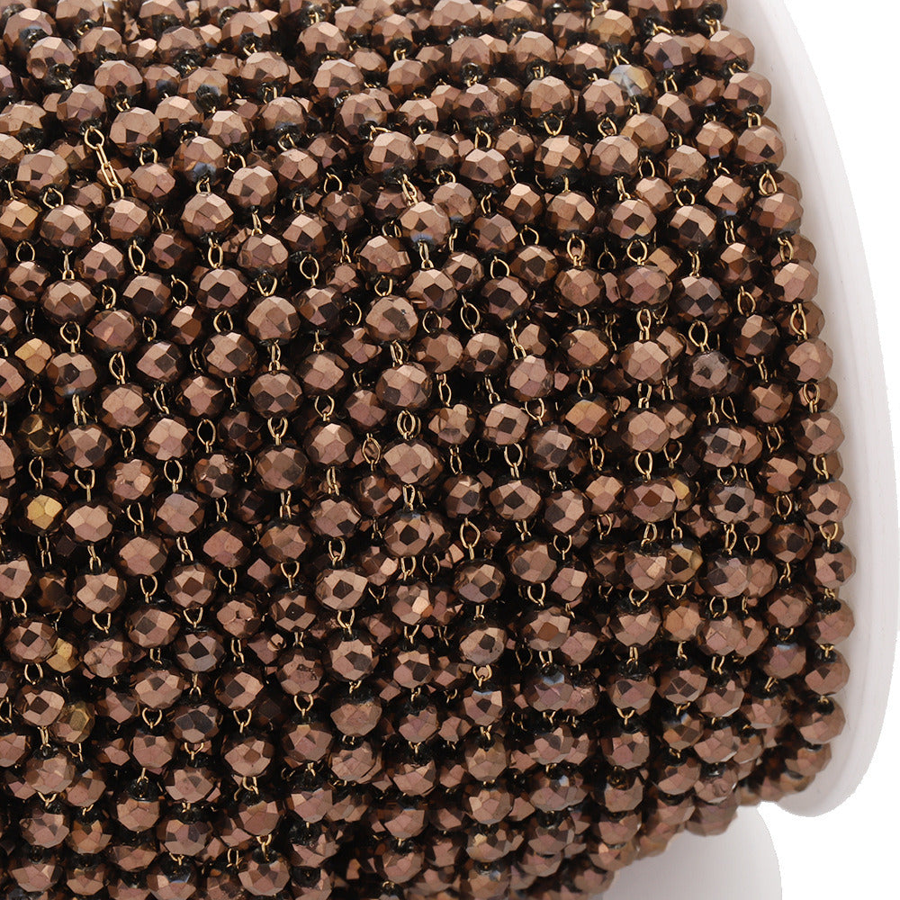 C1538 Glass beads chain-Vacuum Plating Waterproof Stainless steel chain
