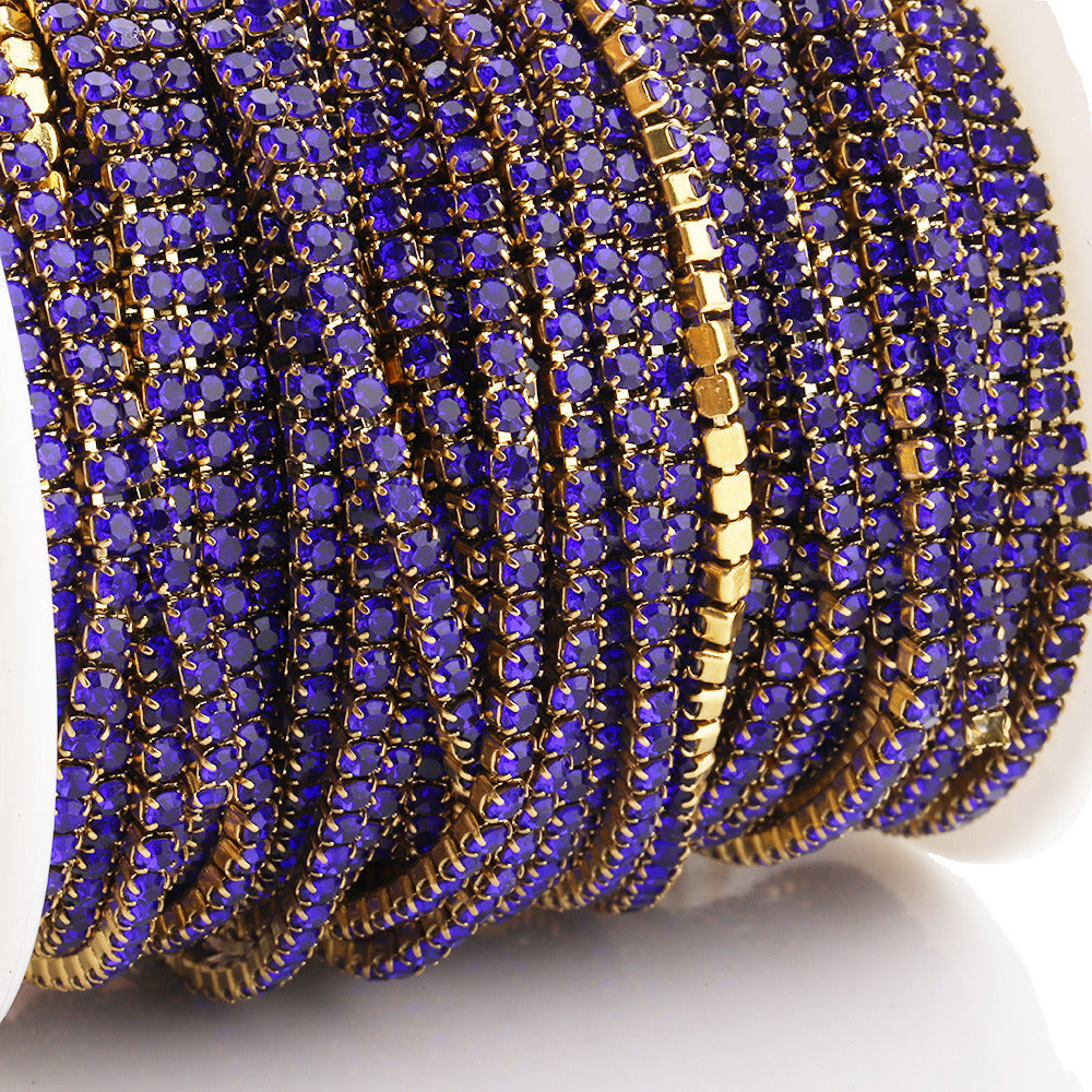 C1444 2mm Colorful Cup Rhinestone Chain/Clawchain