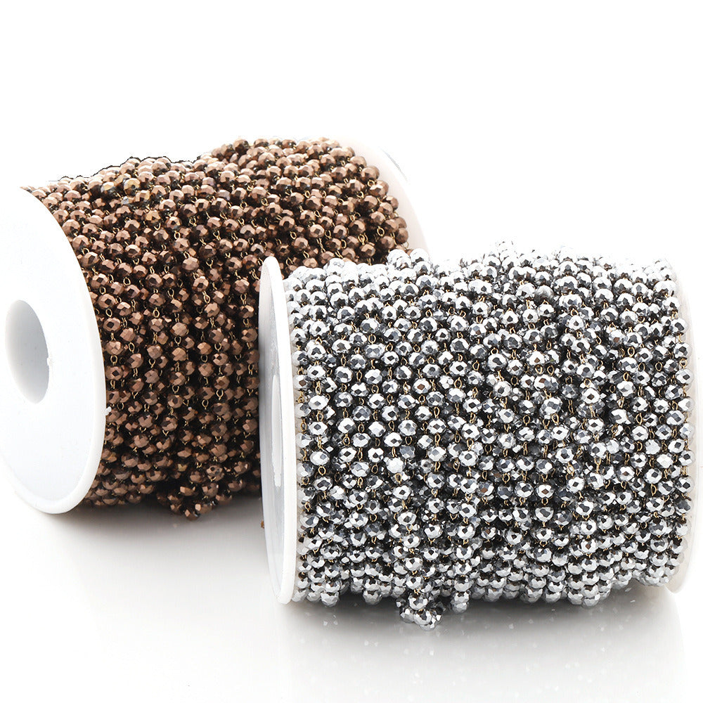 C1538 Glass beads chain-Vacuum Plating Waterproof Stainless steel chain