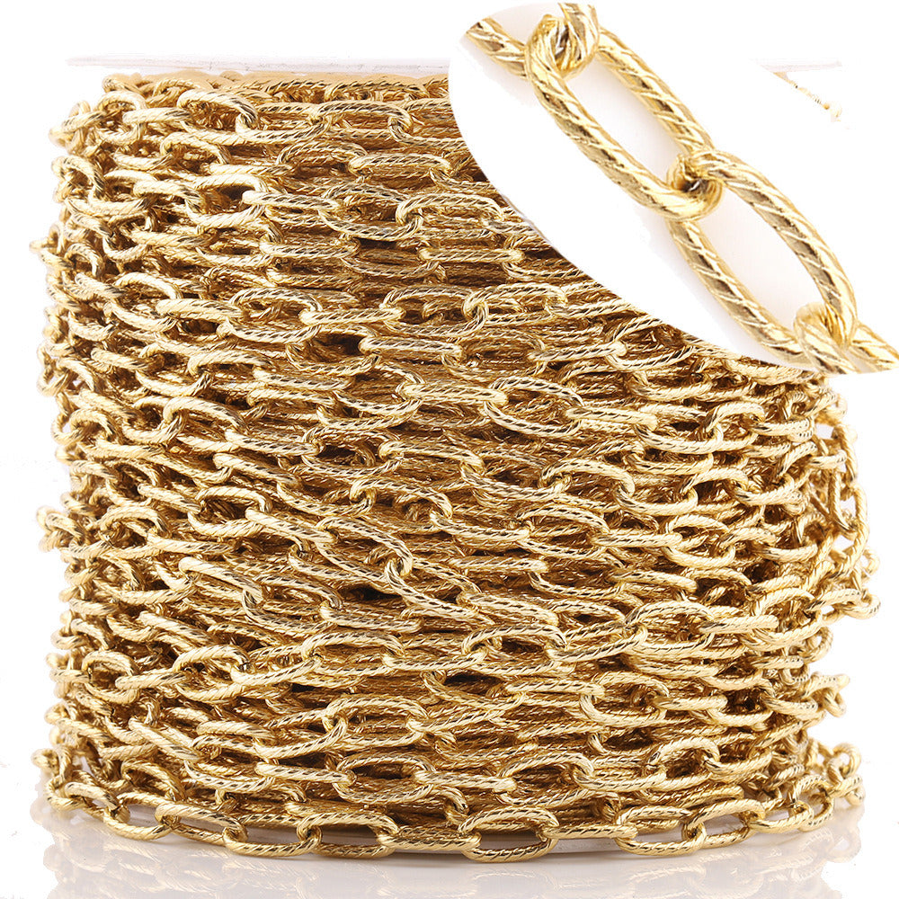 C1303 Oval thread chain-Vacuum Plating Waterproof Stainless steel chain
