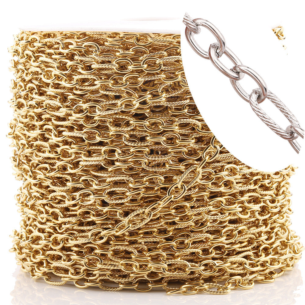 C1304 3:1 Oval thread chain-Vacuum Plating Waterproof Stainless steel chain