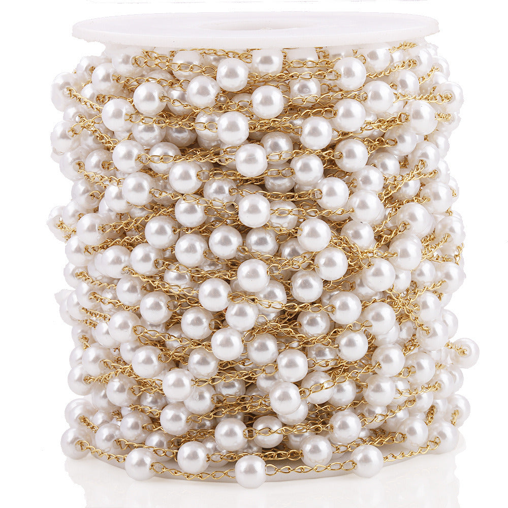 C1486 5.8-6mm pearl chain-Vacuum Plating Waterproof Stainless steel chain