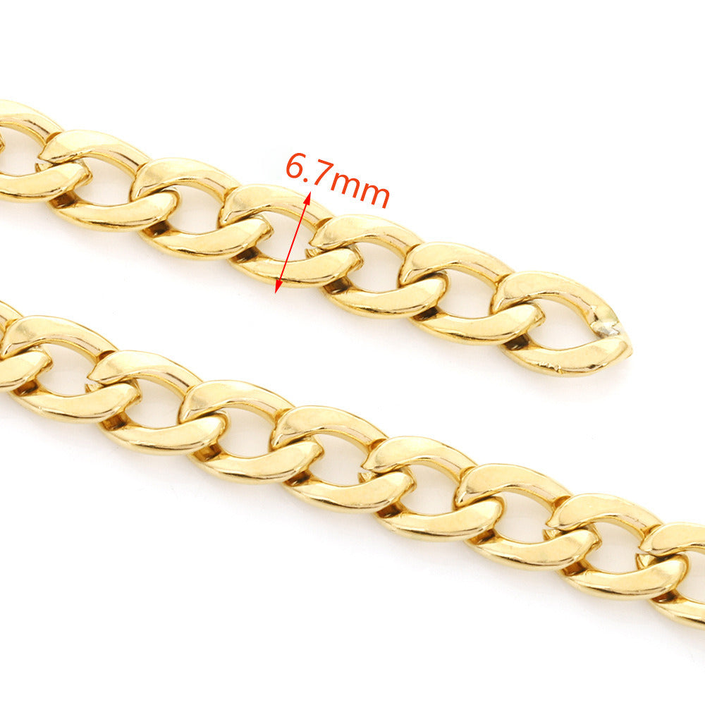 C1555 6.7mm 1:1 cuban chain-Vacuum Plating Waterproof Stainless steel chain
