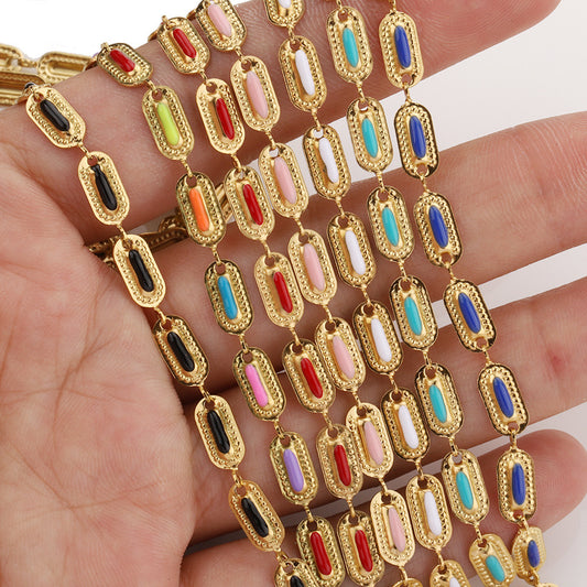 C1514 Enamel oval chain