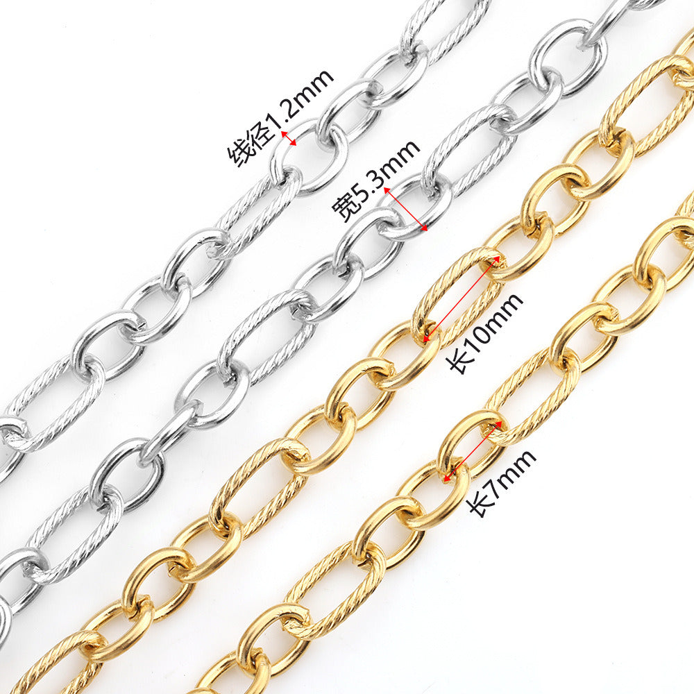 C1304 3:1 Oval thread chain-Vacuum Plating Waterproof Stainless steel chain