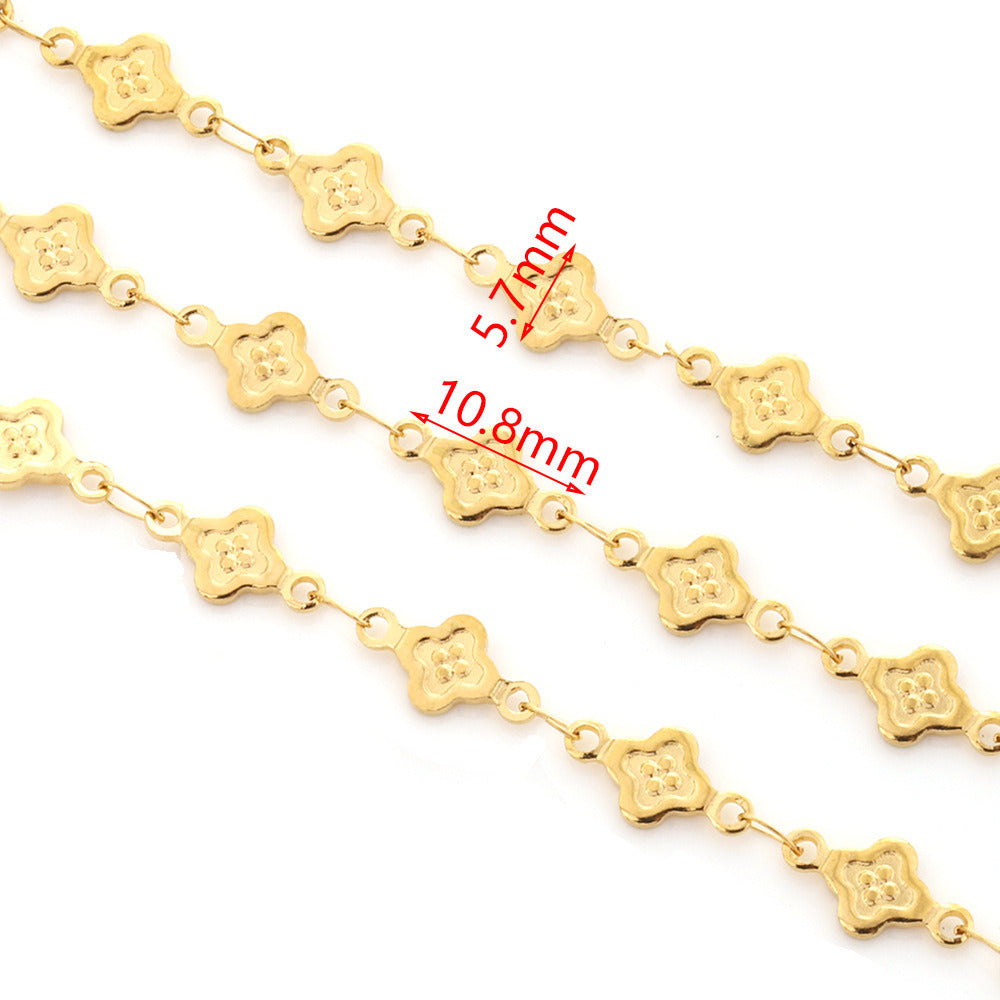 C1533 Four leaf clover chain-Vacuum Plating Waterproof Stainless steel chain