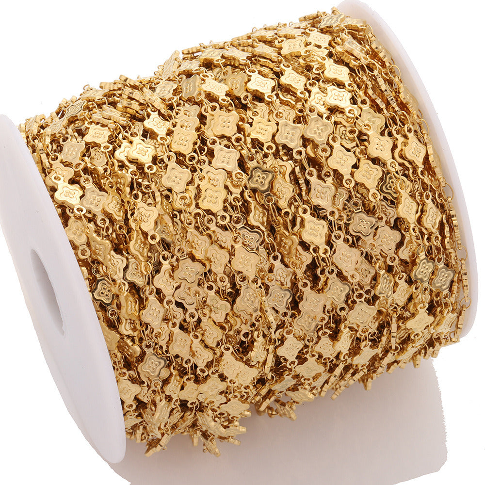 C1533 Four leaf clover chain-Vacuum Plating Waterproof Stainless steel chain