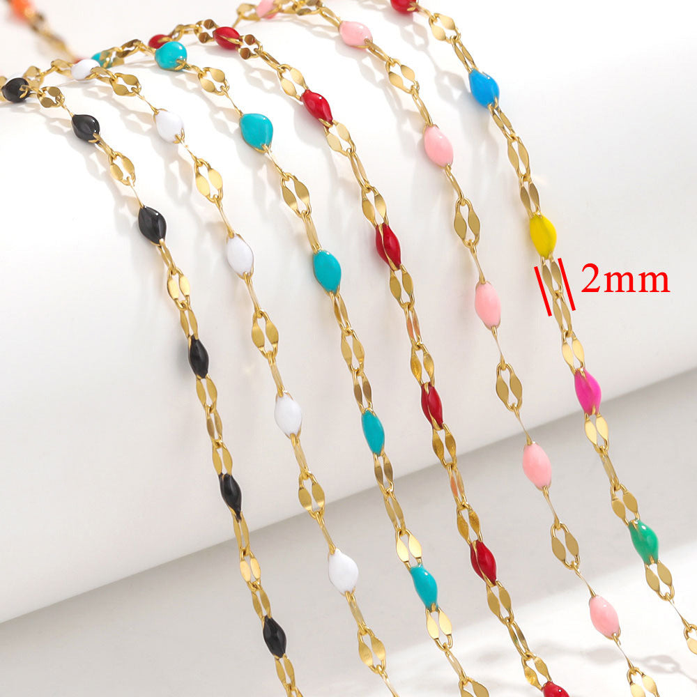 C1484 Enamel lip chain