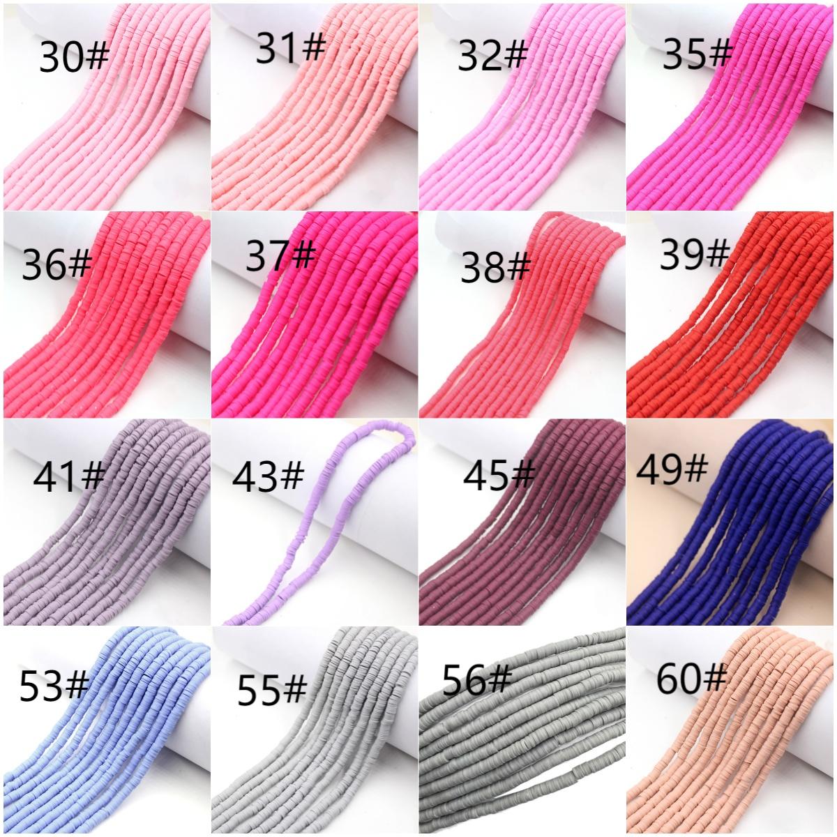 4mm- 1 Strand- 16"vinyl Heishi beads, polymer clay beads