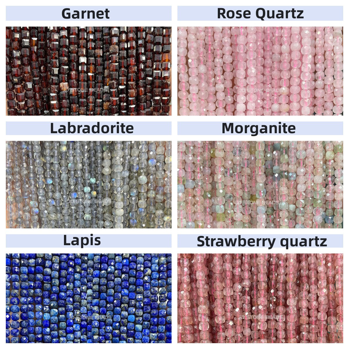 4mm Cube faceted crystal stone beads