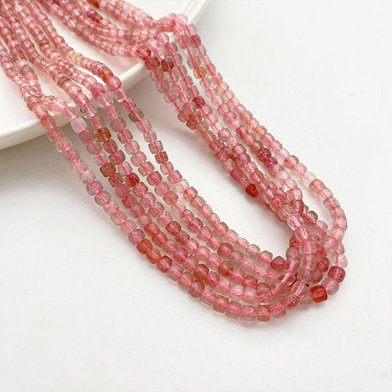 4mm Cube faceted crystal stone beads