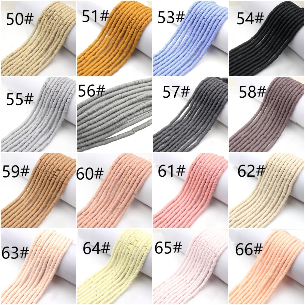 【Color 1#-84#】1 Strand- 16" 6mm vinyl Heishi beads, polymer clay beads