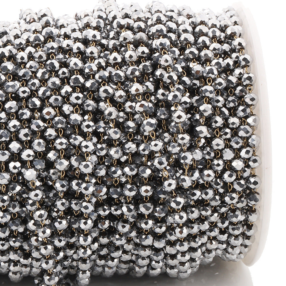 C1538 Glass beads chain-Vacuum Plating Waterproof Stainless steel chain