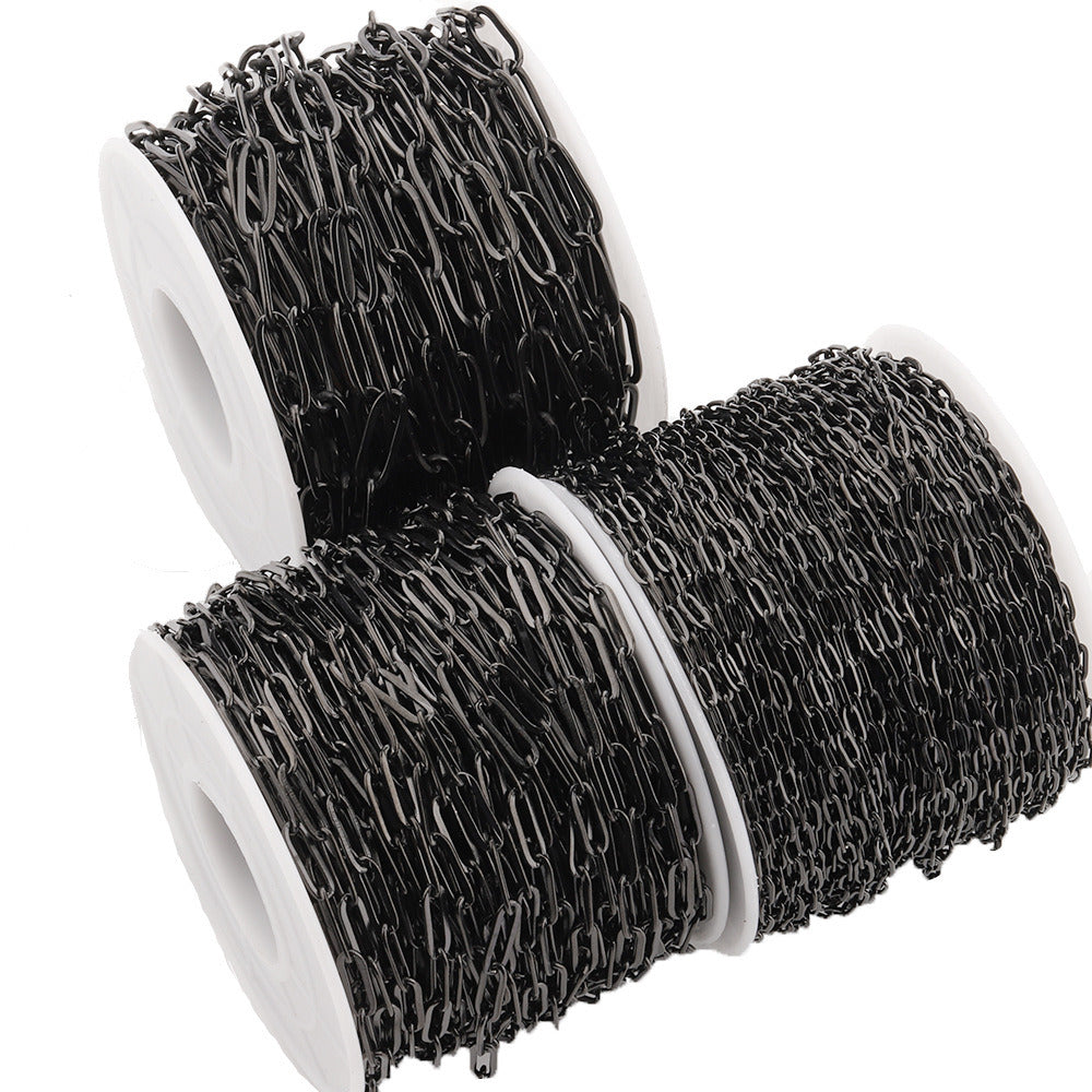 C1528 Paper clip black chain