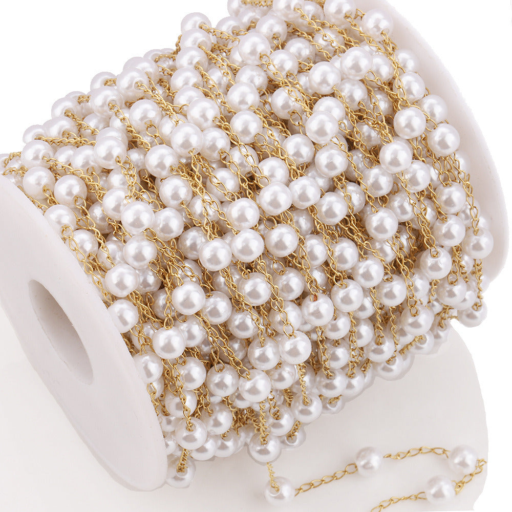C1486 5.8-6mm pearl chain-Vacuum Plating Waterproof Stainless steel chain