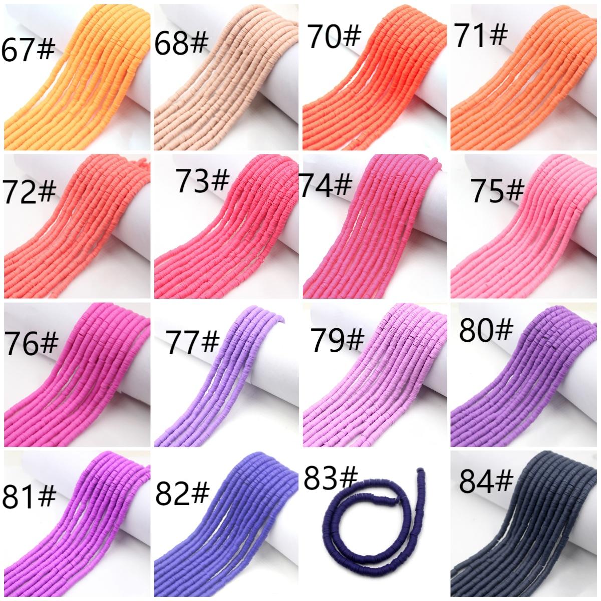 【Color 1#-84#】1 Strand- 16" 6mm vinyl Heishi beads, polymer clay beads