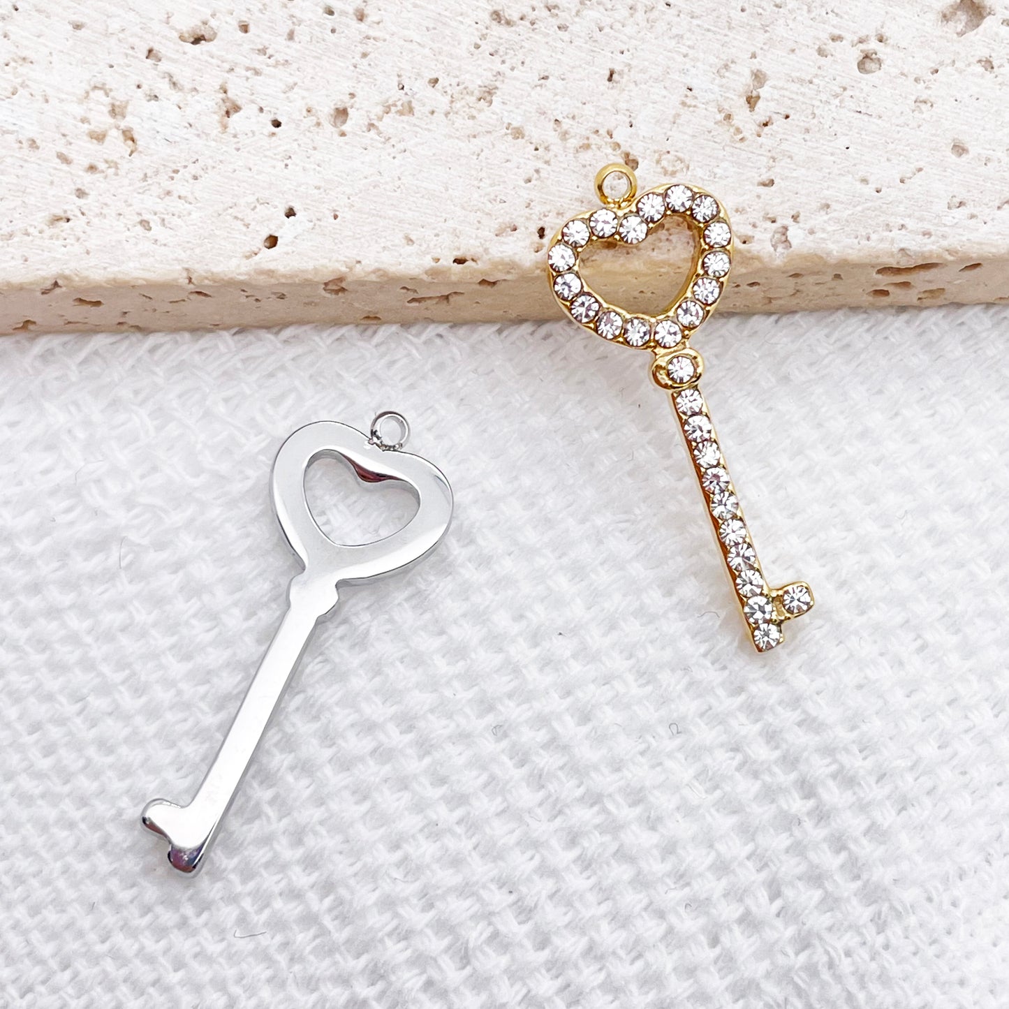 0295 Diamond Heart key charm