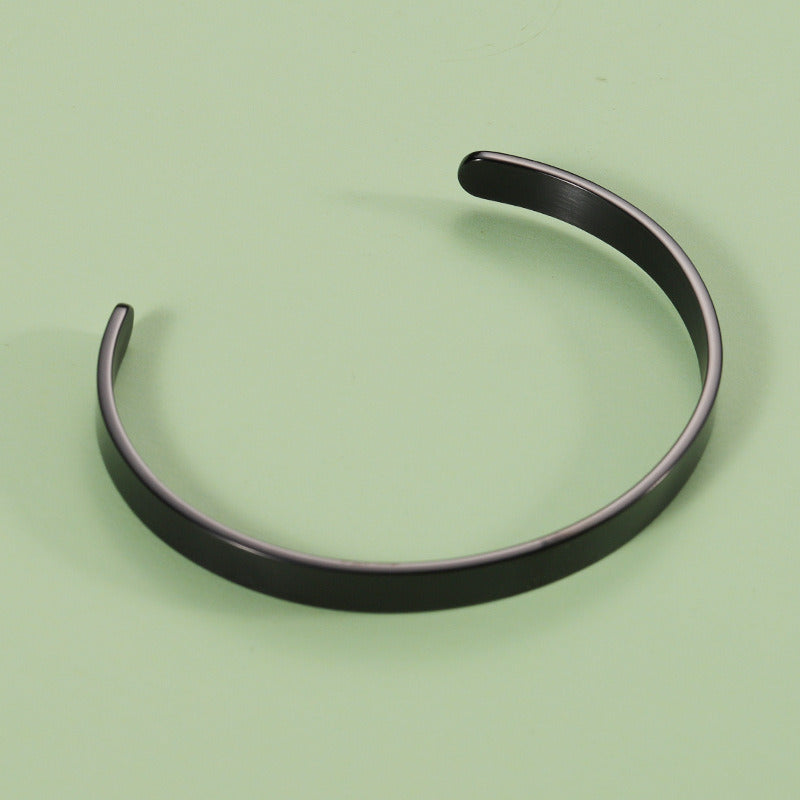 6mm Stainless steel " C-shaped "open bracelet bracelet