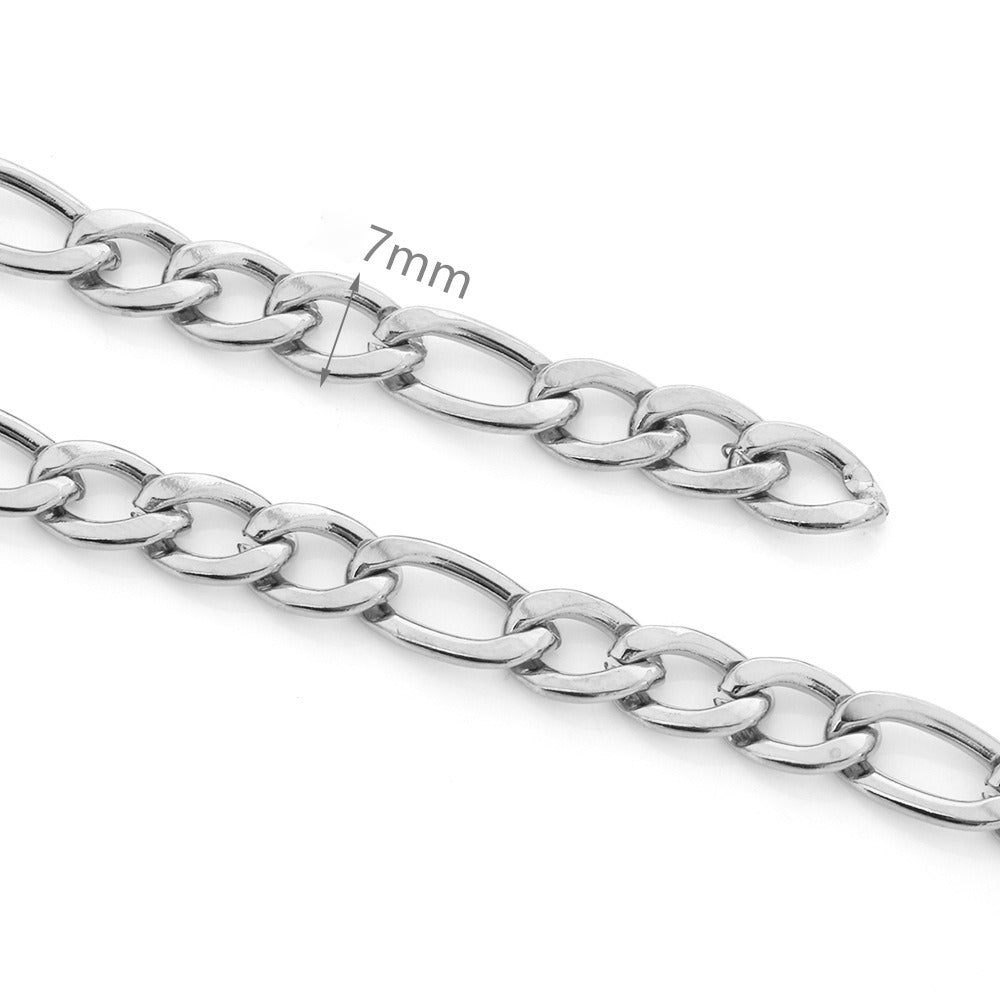 C1555 7mm 3:1 NK figaro Chain-Vacuum Plating Waterproof Stainless steel chain