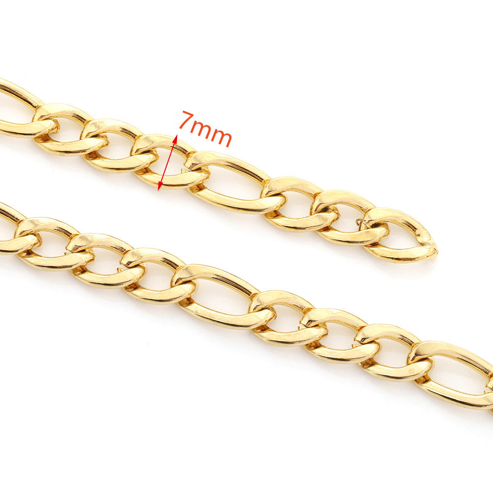 C1555 7mm 3:1 NK figaro Chain-Vacuum Plating Waterproof Stainless steel chain