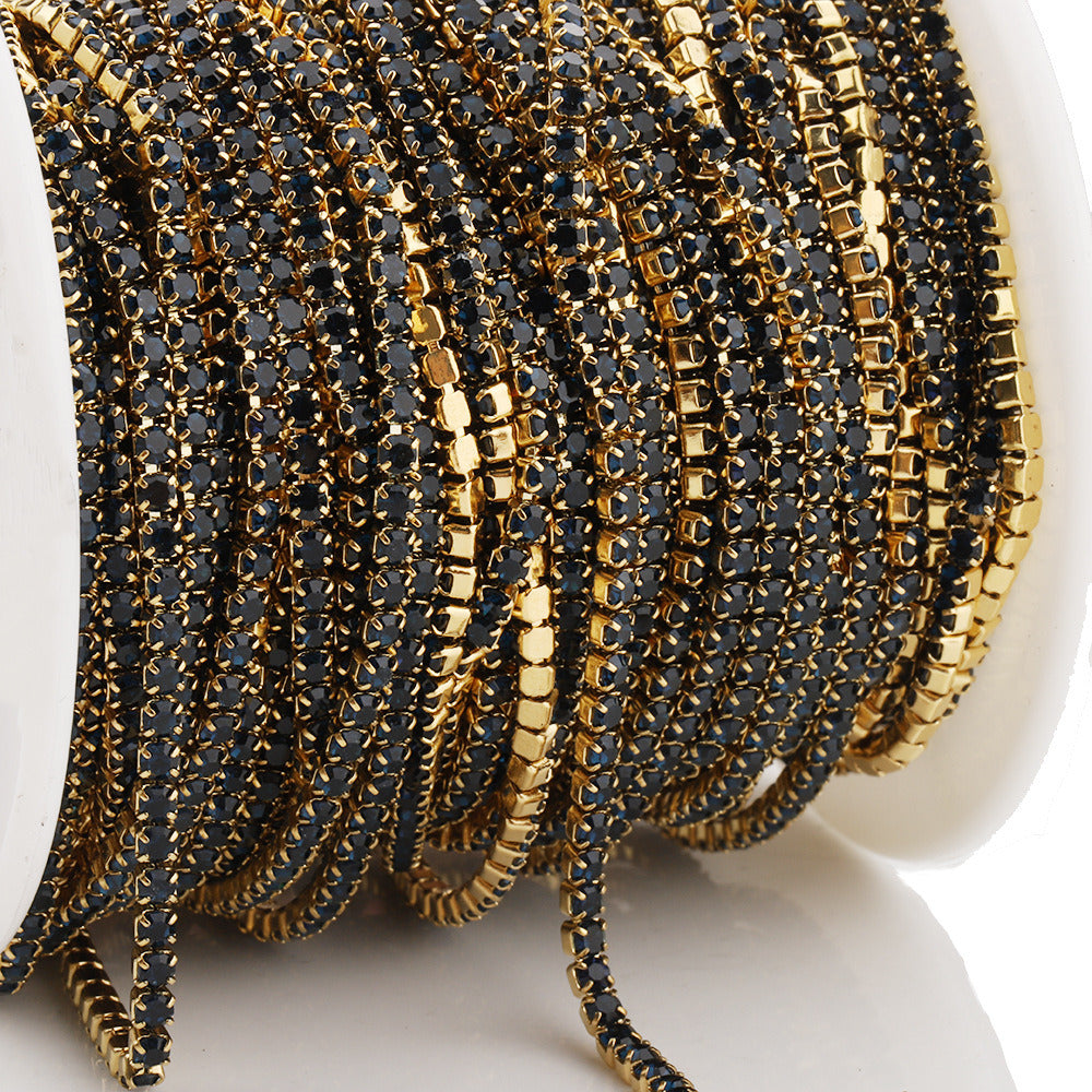 C1444 2mm Colorful Cup Rhinestone Chain/Clawchain