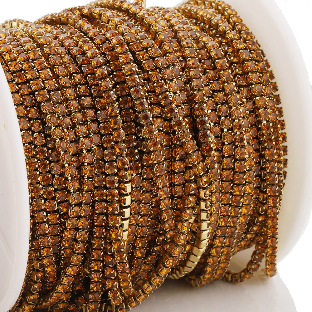 C1444 2mm Colorful Cup Rhinestone Chain/Clawchain