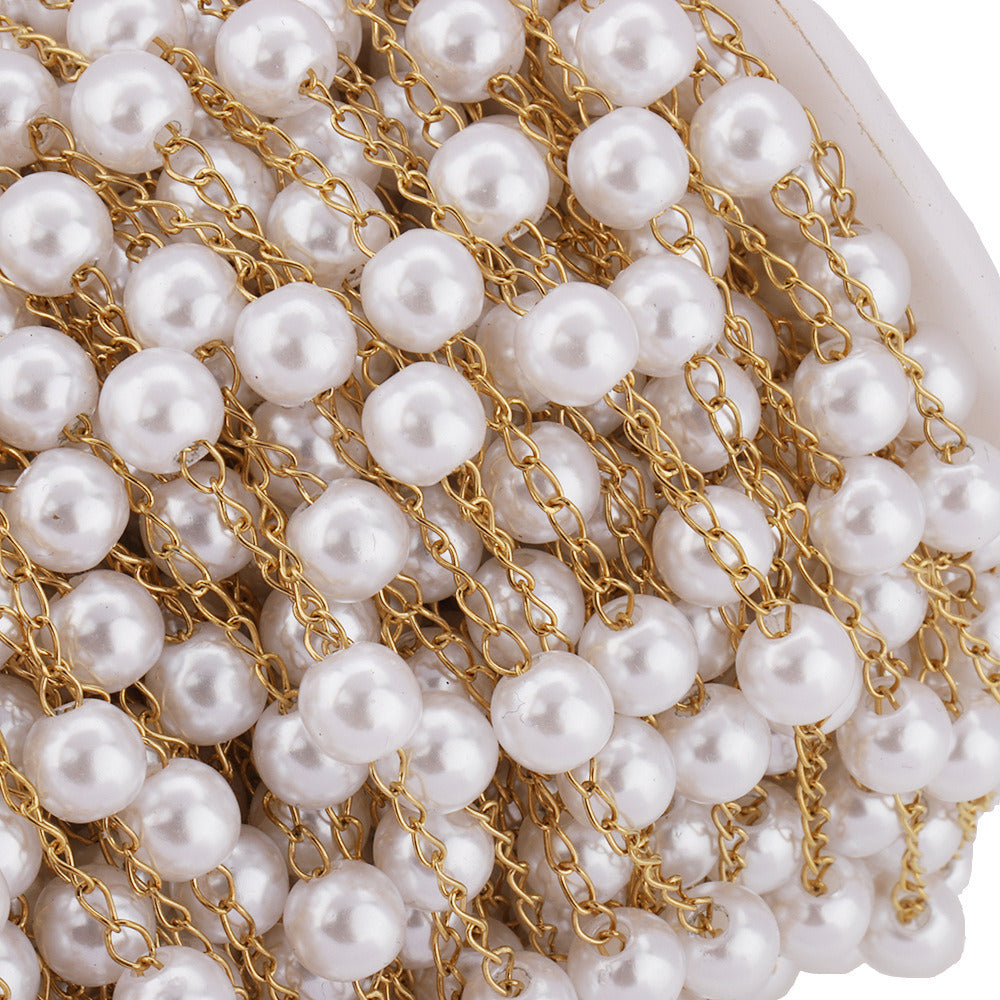 C1486 5.8-6mm pearl chain-Vacuum Plating Waterproof Stainless steel chain