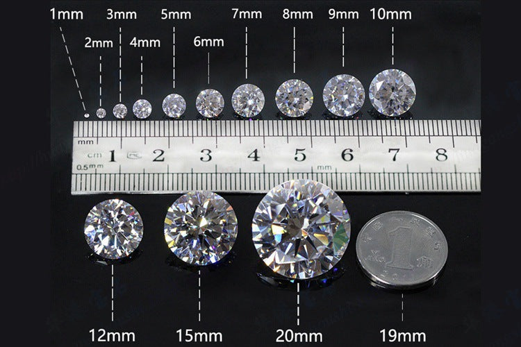 ROUND Cubic Zircon Diamond sharp-bottomed