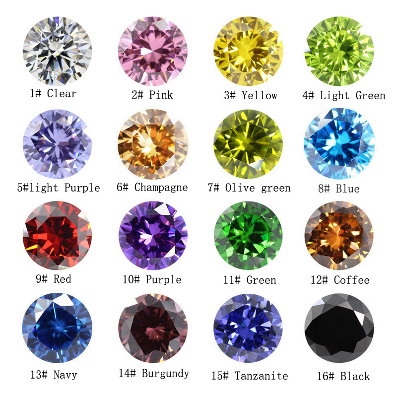 ROUND Cubic Zircon Diamond sharp-bottomed