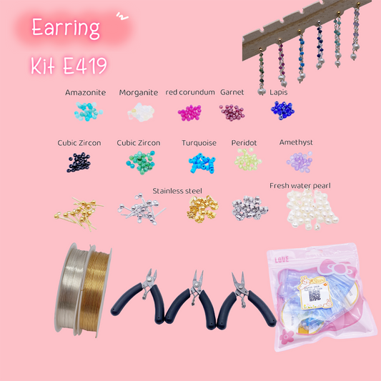 Earring Diy Kit E419 Multi Color Crystal earring kit
