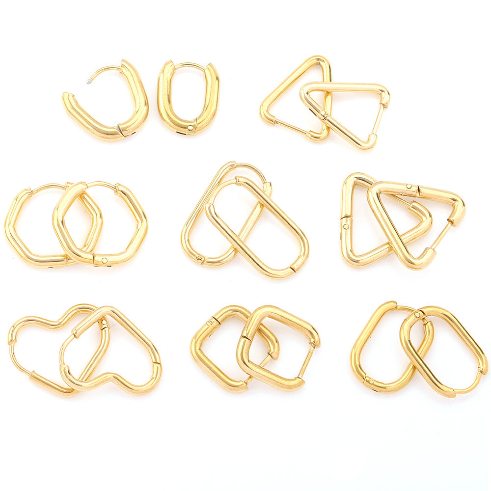 Geometric Hoop Earrings in Stainless steel