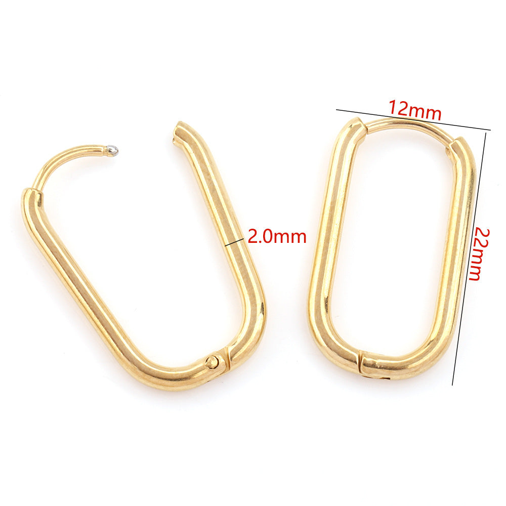 Geometric Hoop Earrings in Stainless steel
