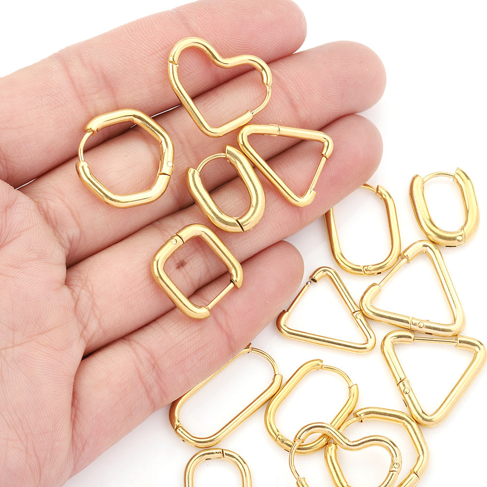 Geometric Hoop Earrings in Stainless steel
