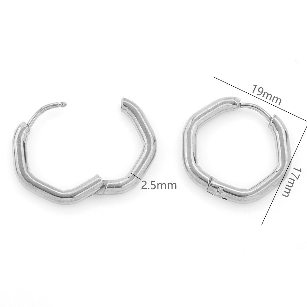 Geometric Hoop Earrings in Stainless steel