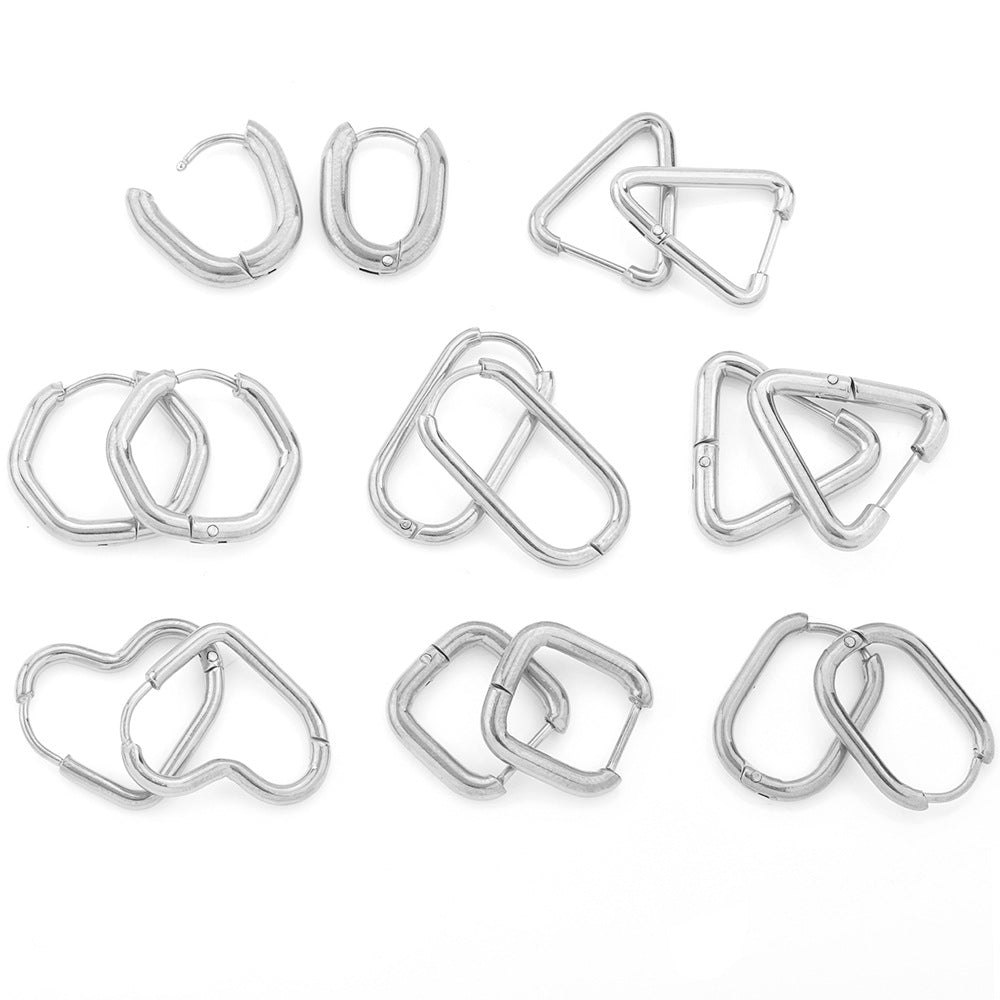 Geometric Hoop Earrings in Stainless steel