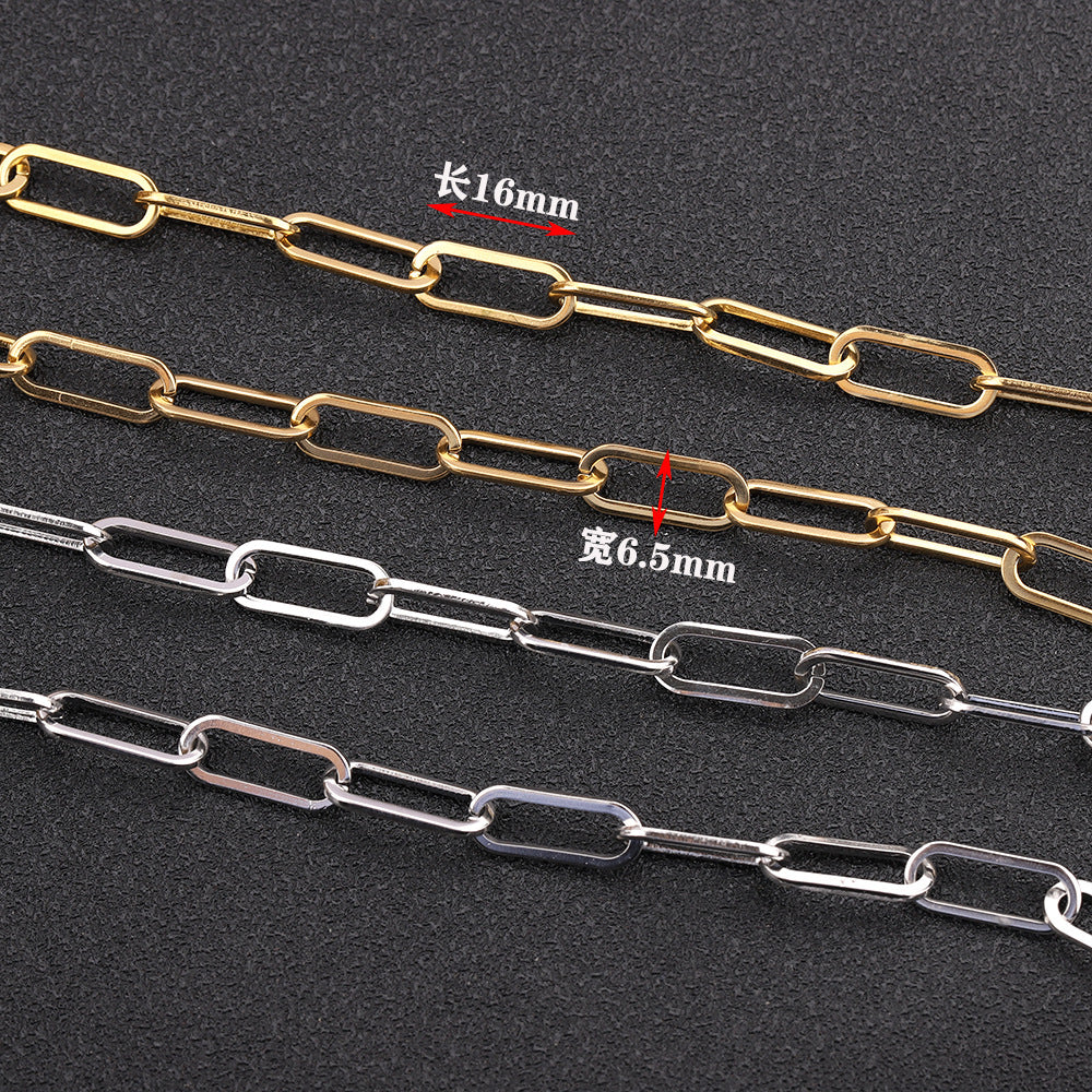 Big paper clip Chain-Vacuum Plating Waterproof Stainless steel chain