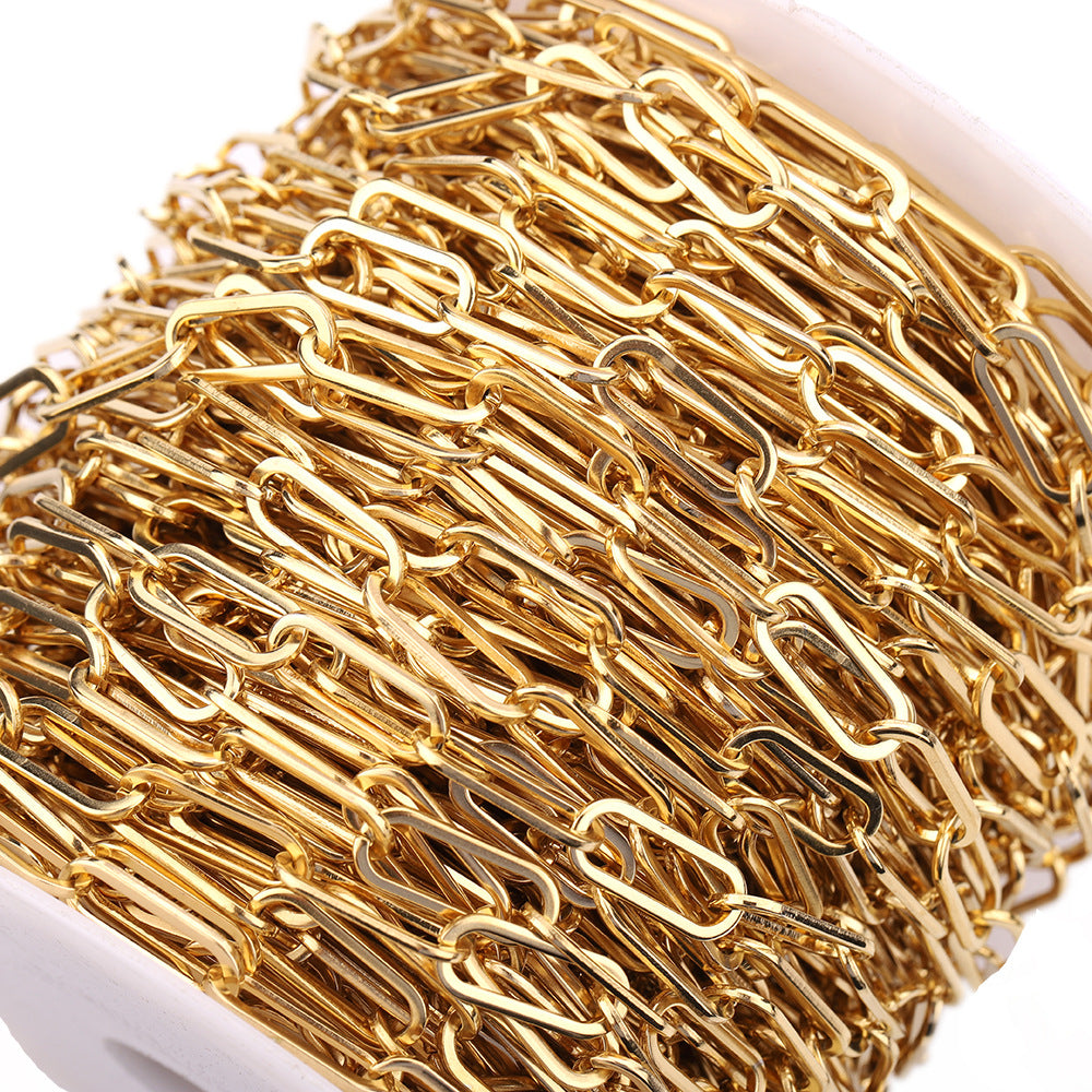 Big paper clip Chain-Vacuum Plating Waterproof Stainless steel chain