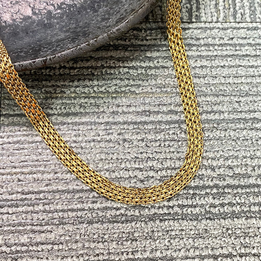 Four layer cable link necklace