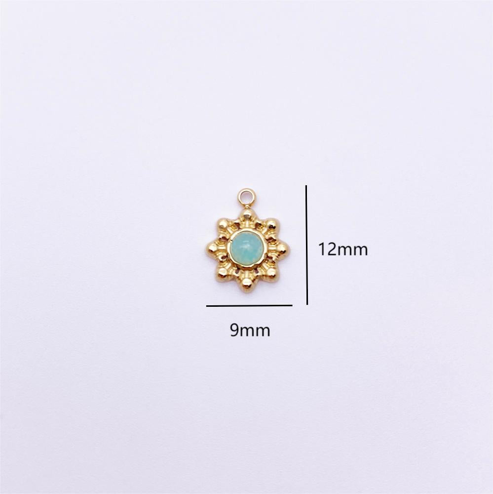 Gemstone sun charm
