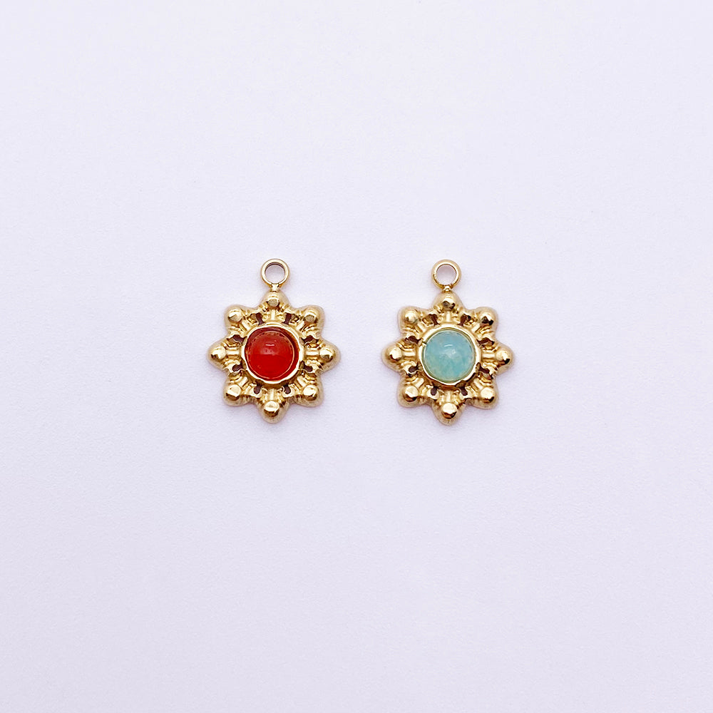 Gemstone sun charm
