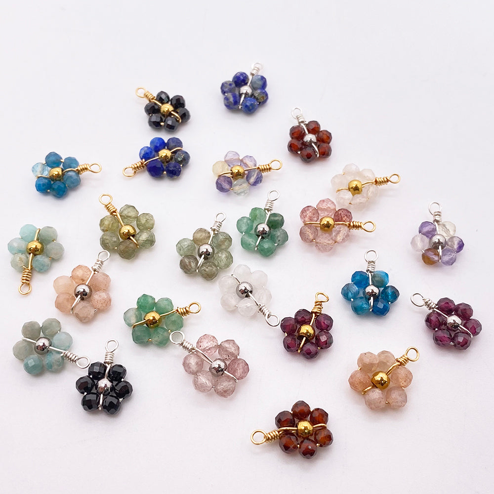 5 pcs/pack Natural crystal daisy flower charm
