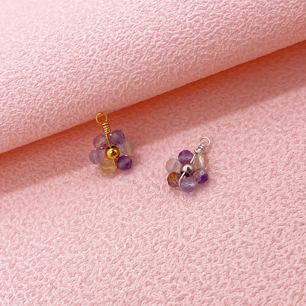 5 pcs/pack Natural crystal daisy flower charm