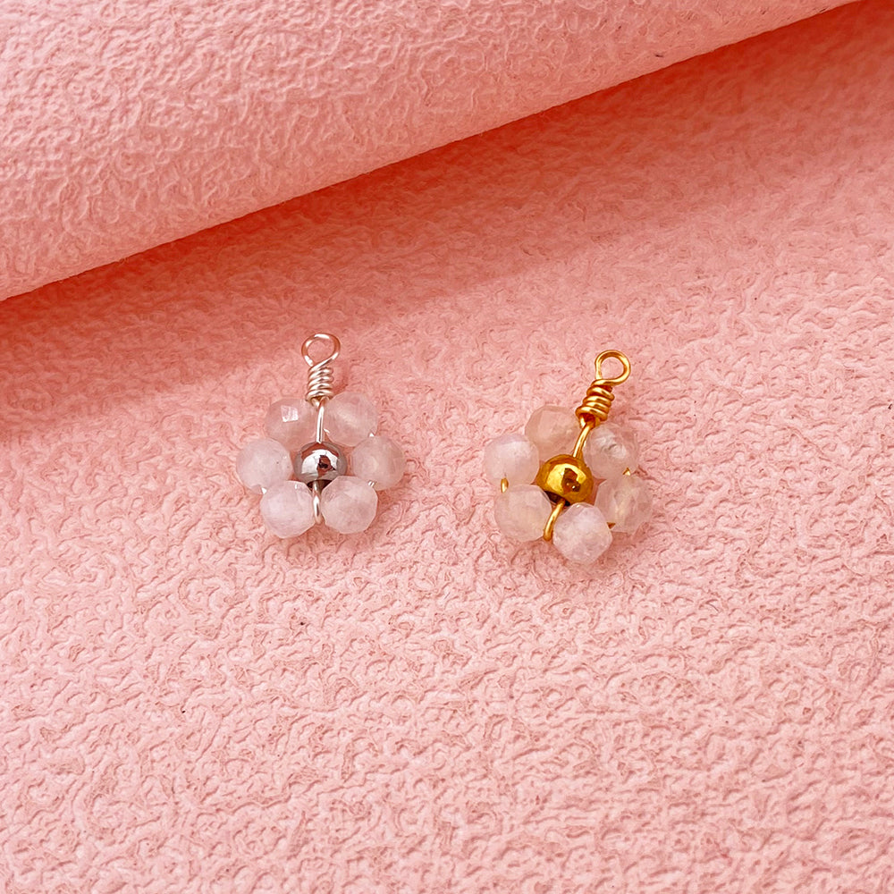 5 pcs/pack Natural crystal daisy flower charm