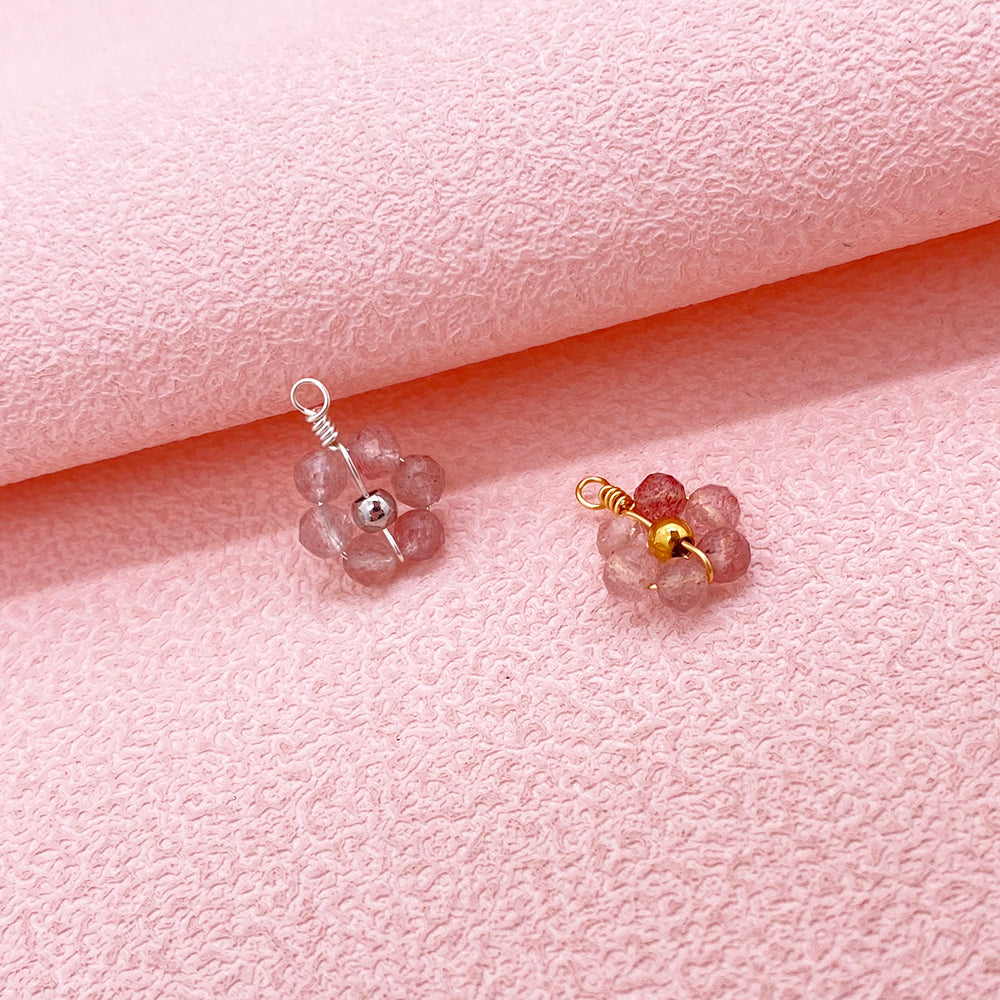 5 pcs/pack Natural crystal daisy flower charm