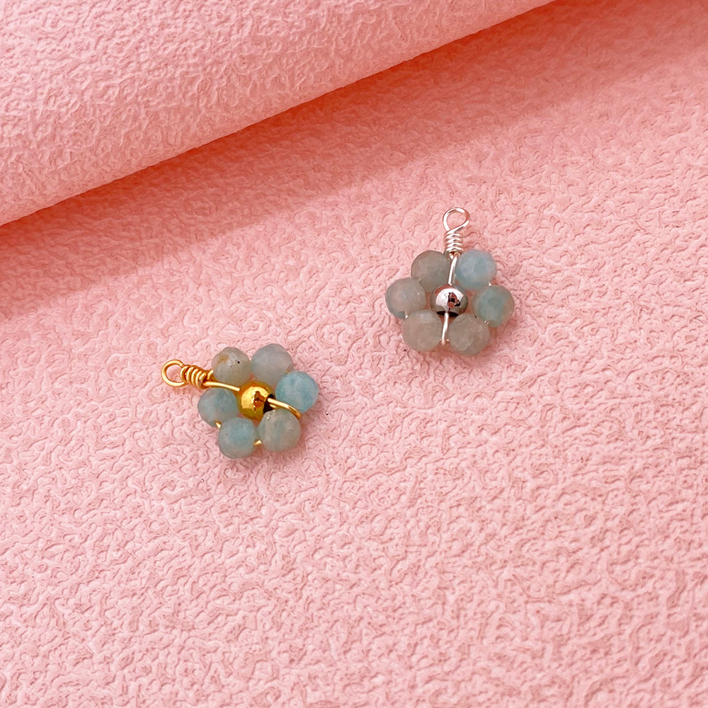 5 pcs/pack Natural crystal daisy flower charm