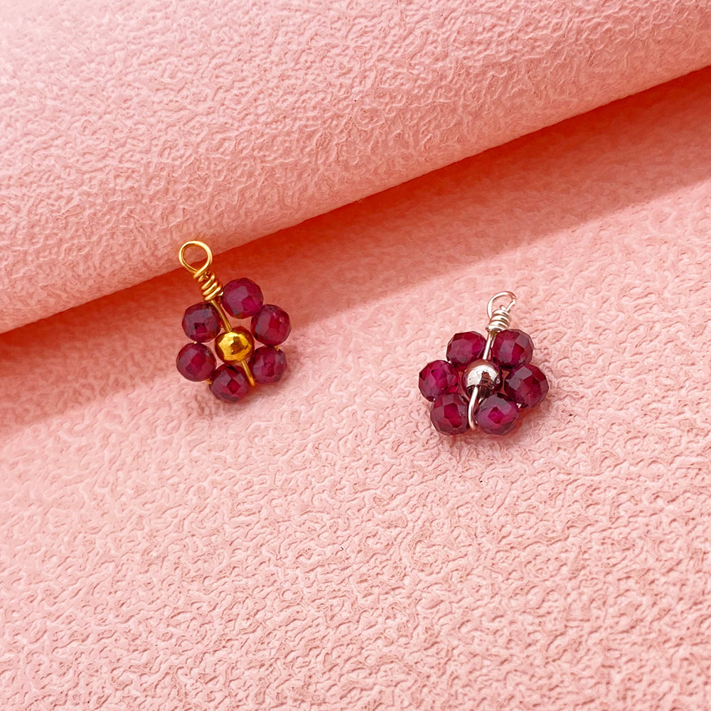 5 pcs/pack Natural crystal daisy flower charm
